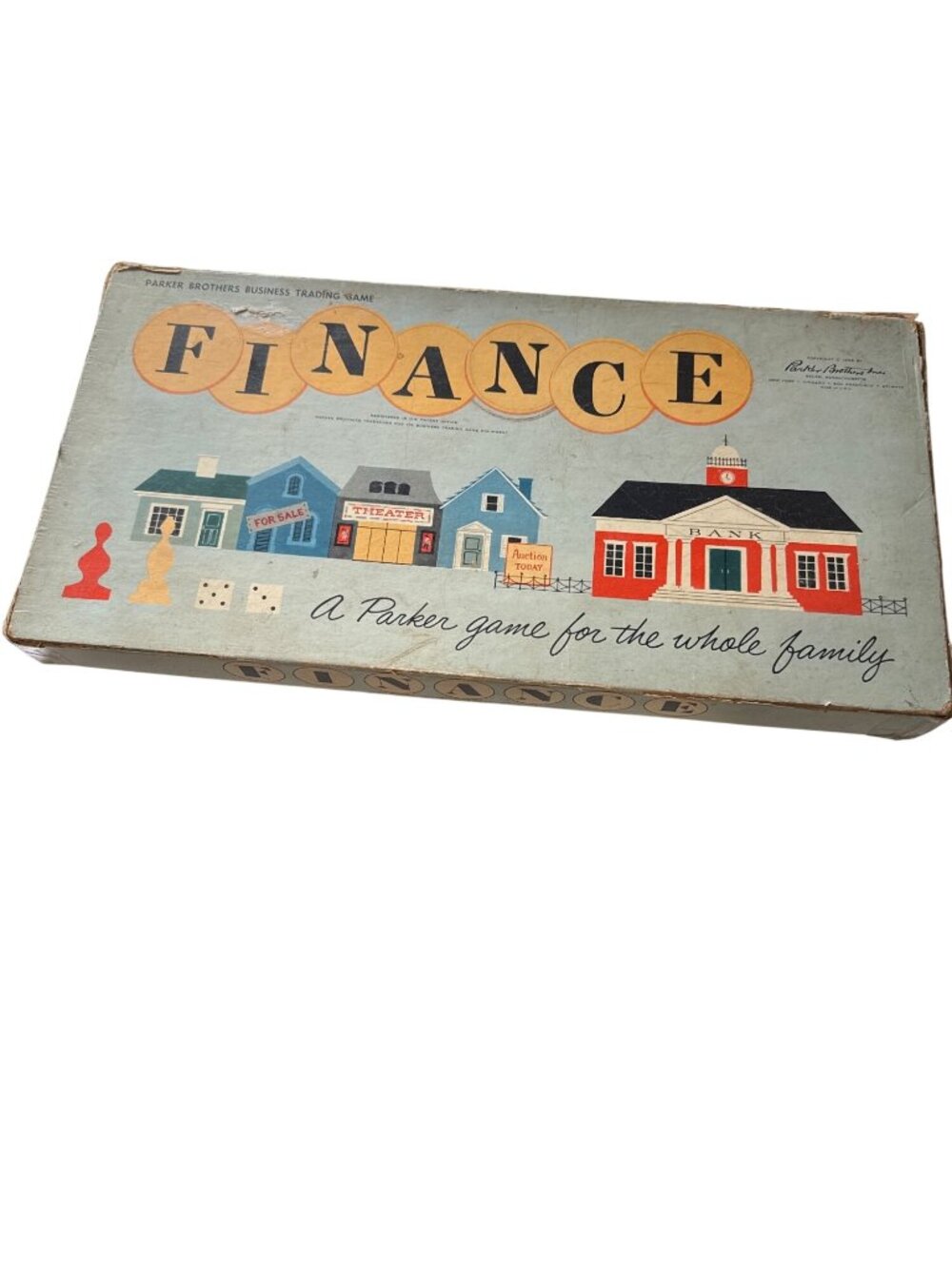 Vintage 1958 Parker Brothers Finance Board Game One Playing Piece Missing